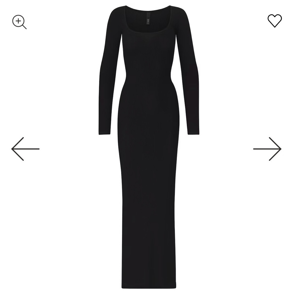 SKIMS Classic Black Long Sleeve Dress